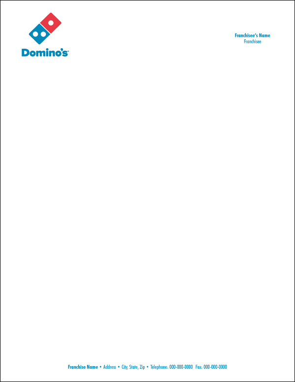 Domino's Letterhead - Click Image to Close