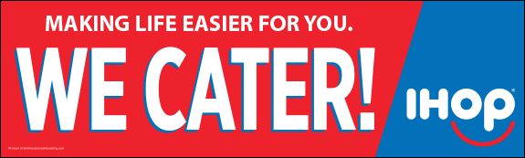 "We Cater" Banner (Red and Blue)