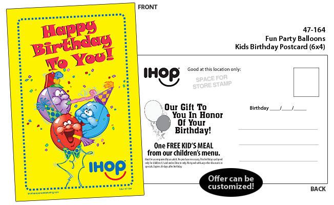 Kid's Birthday Postcard - Fun Party Ballons - Click Image to Close